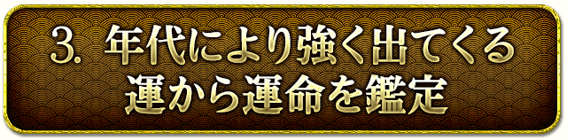 3. 年代により強く出てくる運から運命を鑑定