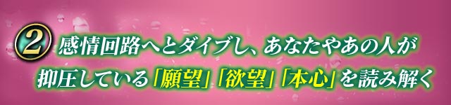 2感情回路へとダイブし、あなたやあの人が抑圧している「願望」「欲望」「才能」を読み解く