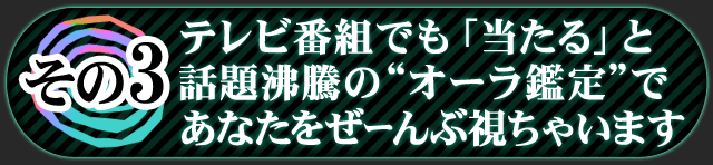 その3　テレビ番組でも「当たる」と話題沸騰の“オーラ鑑定”であなたをぜーんぶ視ちゃいます！