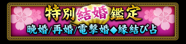 特別結婚鑑定　晩婚/再婚/電撃婚◆縁結び占