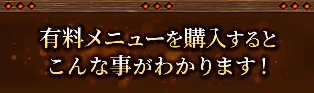 有料メニューを購入するとこんな事が分かります！
