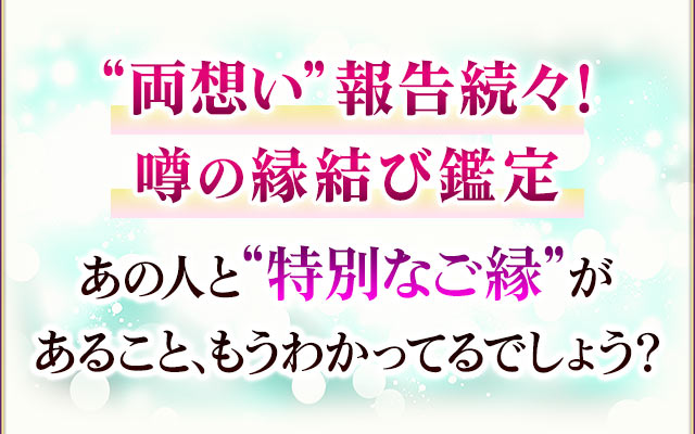 もう悩む必要はありません。望む未来のままに……あなたの願いを成就へと導く さあ、どちらの縁から結んでいきましょうか?