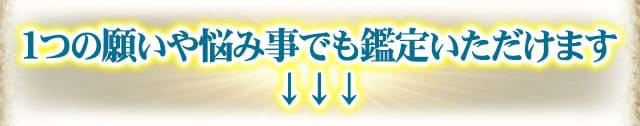 1つの願いや悩み事でも鑑定いただけます