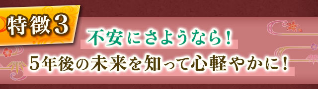 3 不安にさようなら! 5年後の未来を知って心軽やかに!