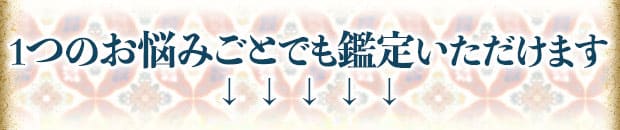 1つのお悩みごとでも鑑定いただけます