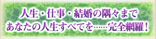 人生・仕事・結婚の隅々まであなたの人生すべてを……完全網羅！
