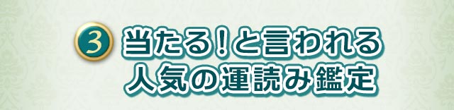 3.当たる！と言われる人気の運読み鑑定