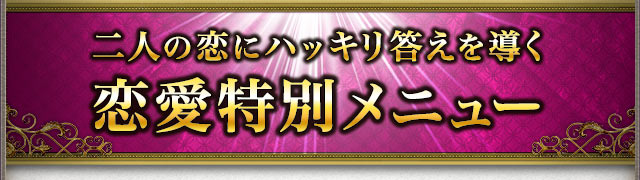 二人の恋に答えを導く恋愛特別メニュー