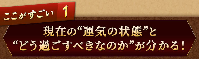 ここがすごい1　現在の“運気の状態”と“どう過ごすべきなのか”が分かる！