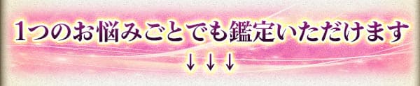 1つのお悩みごとでも鑑定いただけます