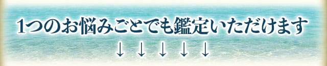 1つのお悩みごとでも鑑定いただけます