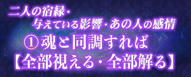 二人の宿縁・与えている影響・あの人の感情　1魂と同調すれば【全部視える・全部解る】