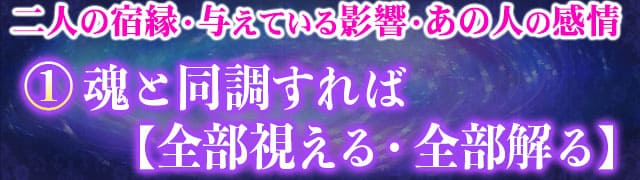 二人の宿縁・与えている影響・あの人の感情　1　魂と同調すれば【全部視える・全部解る】