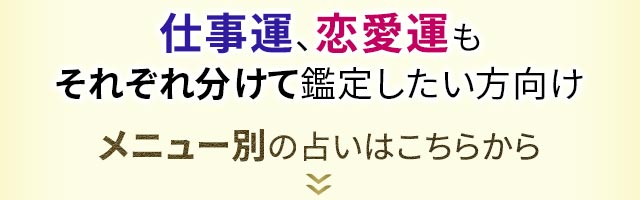仕事運、恋愛運もそれぞれ分けて鑑定したい方向け　メニュー別の占いはこちらから