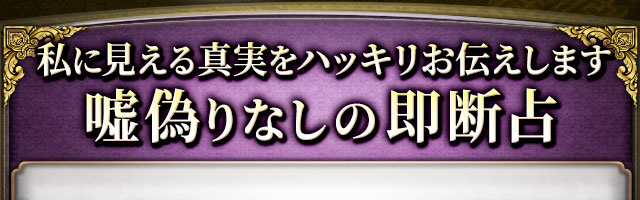 私に見える真実をハッキリお伝えします 嘘偽りなしの即断占