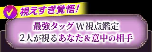 視えすぎ覚悟! 最強タッグW視点鑑定 2人が視るあなた&意中の相手